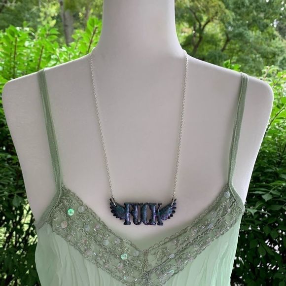 *SALE* NWT Flying F@ck Necklace 24” Chain - Picture 4 of 12